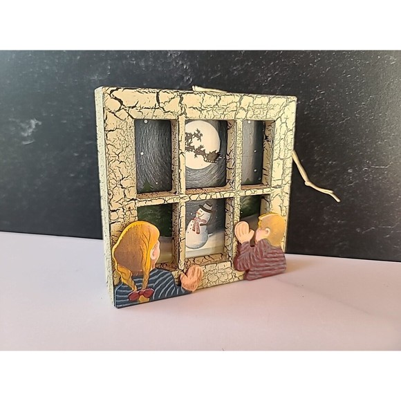 Vintage Christmas Ornament Window Scene - Picture 10 of 10